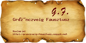 Grünczveig Fausztusz névjegykártya